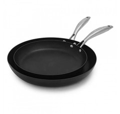 Scanpan Pro IQ 2피스 프라이팬 세트 - 9.5인치 및 11인치 프라이팬 포함 - 사용하기 쉬운 붙지 않는 조리기구 - 식기 세척기, 금속 기구 및 오븐 안전 - 덴마크에서 수작업으