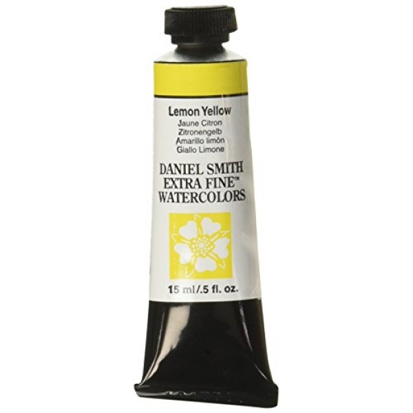 DANIEL SMITH 엑스트라 파인 수채화 15ml 페인트 튜브, 레몬 옐로우, 0.51 Fl Oz (1 팩)