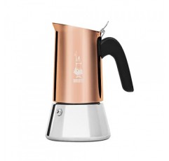 Bialetti - 뉴 비너스 인덕션, 쿡탑 커피 메이커, 모든 유형의 호브에 적합, 18/10 강철, 4컵(5.7온스), 알루미늄, 구리, 은