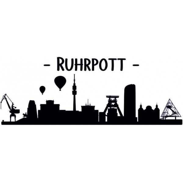 Samunshi□Ruhrpott Skyline Ruhr 에어리어 컵 커피 컵 찻잔 H:95mm/D:82mm black black/black