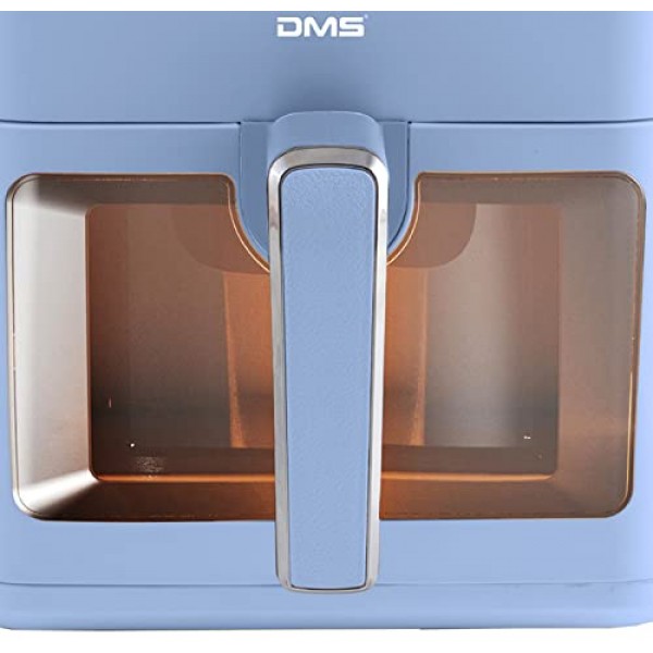 DMS XXXL 7리터 열풍 프라이어, 딥 프라이어, 오븐, 열풍 그릴, 쿠커, 그리스 무함유 및 오일 없음, 10개 프로그램 및 디지털 터치 디스플레이 포함, 타이머, HFG-7(블루)