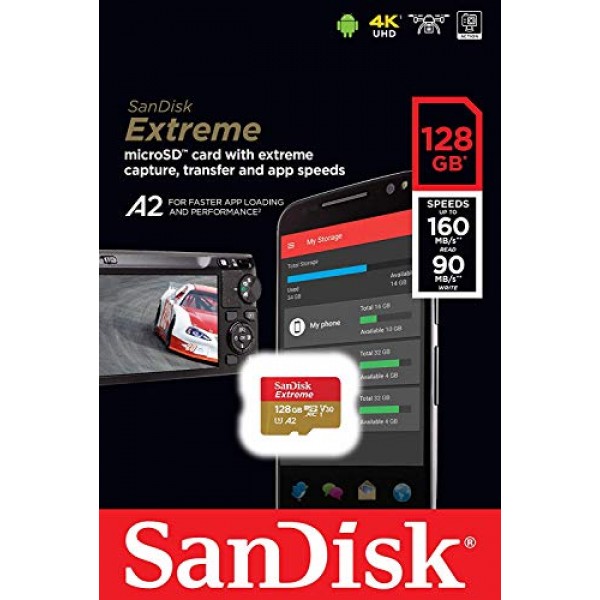SanDisk Extreme(UHS-1 U3/V30) A2 128GB Micro SD(2팩) GoPro Hero 10용 메모리 카드 Black Action Cam Hero10 SDXC(SDSQXA1-128G-GN6MN) 번들, Stromboli MicroSD 카드 리더기를 제외한 모든 제품 1개 포함