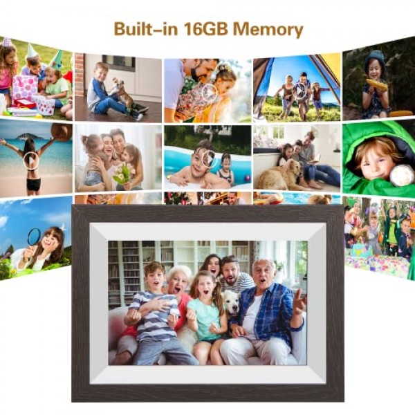 디지털 액자, 10.1인치 디지털 액자, WiFi 1280 x 800 풀 HD IPS 화면, 자동 회전 디지털 액자, 사진/음악/비디오/슬라이드쇼/USB/SD 카드, Frameo 앱을 통해 즉시 공유