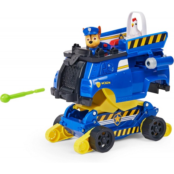 PAW PATROL 10th Anniversary Chases Rise and Rescue 변형 가능한 장난감 자동차, 액션 피규어 및 액세서리 포함 연령 3+ 경찰 차량