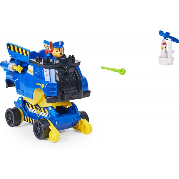 PAW PATROL 10th Anniversary Chases Rise and Rescue 변형 가능한 장난감 자동차, 액션 피규어 및 액세서리 포함 연령 3+ 경찰 차량