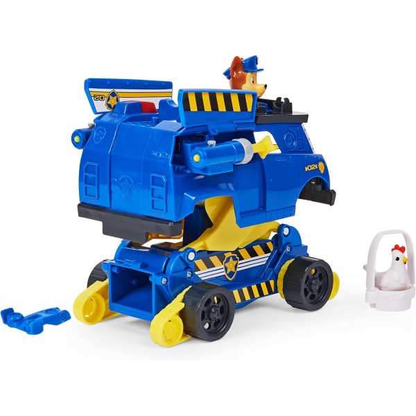 PAW PATROL 10th Anniversary Chases Rise and Rescue 변형 가능한 장난감 자동차, 액션 피규어 및 액세서리 포함 연령 3+ 경찰 차량