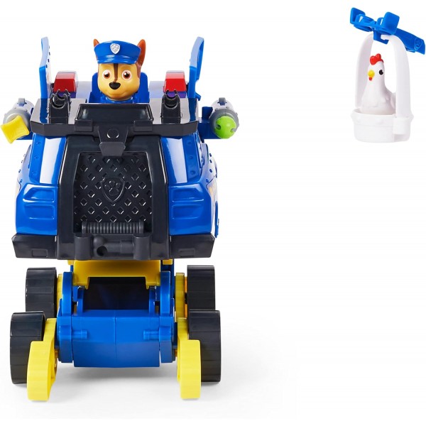 PAW PATROL 10th Anniversary Chases Rise and Rescue 변형 가능한 장난감 자동차, 액션 피규어 및 액세서리 포함 연령 3+ 경찰 차량