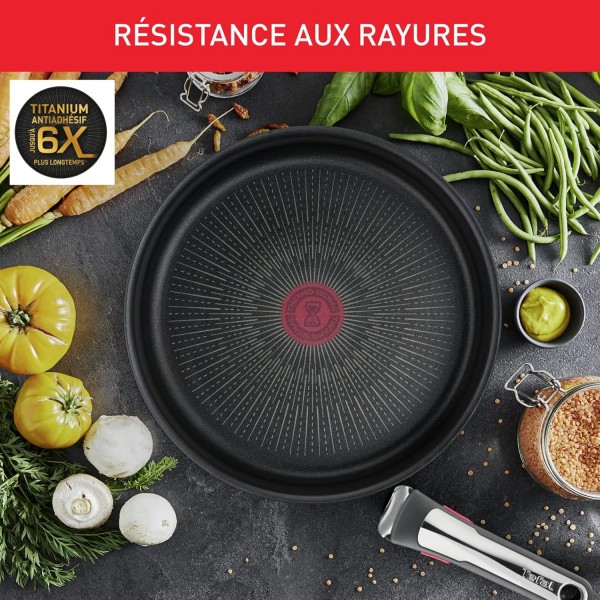 Tefal Ingenio Preference On 7 Piece 조리기구 Stainless Steel Safe Non Stick Stackable Space Saving 온도 Display Induction Made in France L9749702