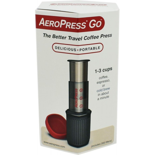 AeroPress Go 휴대용 ​​여행용 커피 프레스, 1-3컵 - 1분 안에 맛있는 커피, 에스프레소 및 콜드 브루 만들기