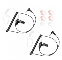 3.5mm 1핀 듣기 전용 Motorola Kenwood Baofeng 등의 스피커 마이크용 음향 튜브 이어폰, 경찰 보안 및 법 집행용 음향 튜브 수신 전용 헤드셋(2팩)