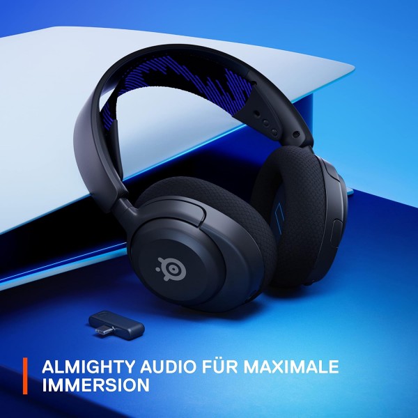 SteelSeries Arctis Nova 4P Wireless – 다중 플랫폼 게임용 헤드셋 – 360° 서라운드 사운드 – 2,4GHz 고속 무선 – 36 Std. Akkulaufzeit – USB-C – Gen 2-Mikrofon – PS, PC, PSVR 2, Switch Arct