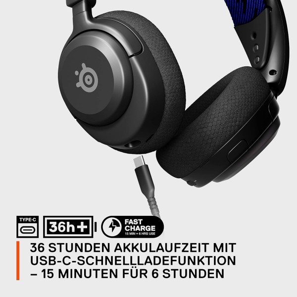 SteelSeries Arctis Nova 4P Wireless – 다중 플랫폼 게임용 헤드셋 – 360° 서라운드 사운드 – 2,4GHz 고속 무선 – 36 Std. Akkulaufzeit – USB-C – Gen 2-Mikrofon – PS, PC, PSVR 2, Switch Arct