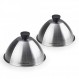 Cook N Home 02664 스테인리스 스틸 그릴 요리용 찜용 돔 뚜껑, 2팩, 6인치, 실버