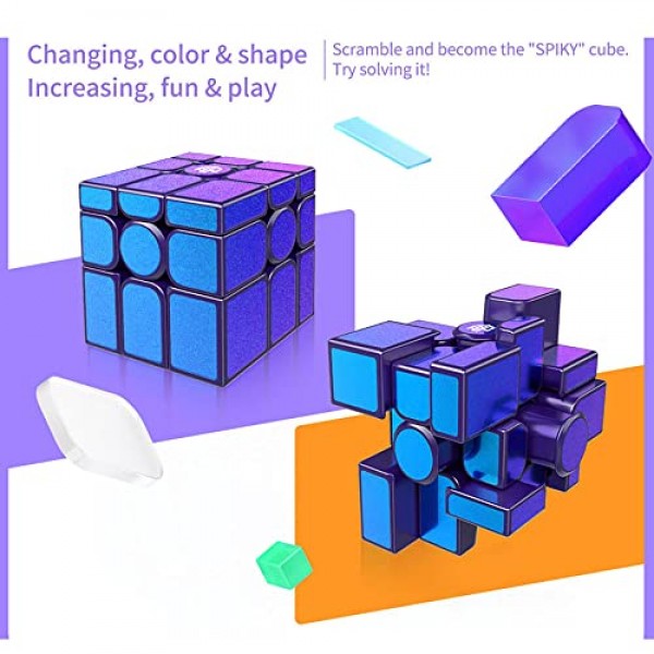 BroMoCube GAN 미러 M 큐브 3x3 2022 자기 속도 큐브 보라색 컬러 GAN 미러 큐브 3x3x3 퍼즐 완구