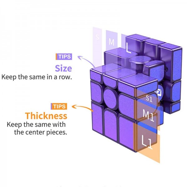 BroMoCube GAN 미러 M 큐브 3x3 2022 자기 속도 큐브 보라색 컬러 GAN 미러 큐브 3x3x3 퍼즐 완구