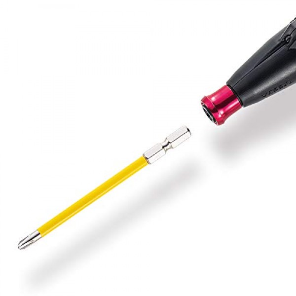 VESSEL USB162150 전기 볼 그립 비트(코팅 튜브 포함), 드라이버와 호환 가능 +0.08 x Φ0.2 x 5.9인치(2 x 5 x 150mm), 1개