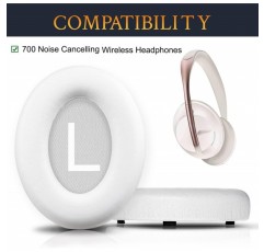 Bose 700(NC700 NC 700) 소음 제거 헤드폰용 SOULWIT 교체용 이어 패드 헤드폰, 부드러운 가죽과 소음 감소 폼으로 된 이어패드 패드, 고품질 액세서리 화이트