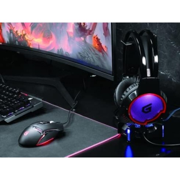 Conceptronic ATHAN01B, PC-헤드셋 - Schwarz/Rot
