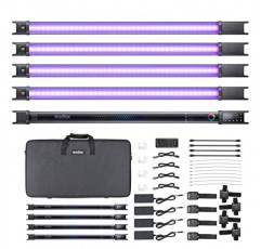 Godox TL60 RGB 튜브 라이트, CRI 96 TLCI 98, 색온도 2700K~6500K, 100% 밝기(LUX), 39 FX 효과, 2.4G 무선, APP 제어/DMX 제어 지원(4PCS)