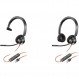 Plantronics - Blackwire 3310 USB-A(폴리) - 마이크 붐이 포함된 유선 1이어 헤드셋(모노) 및 마이크 붐이 포함된 Blackwire 3320 USB-A(폴리) - 마이크 붐이 포함된 유선 2이어 헤드셋(