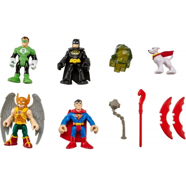 Fisher-Price Imaginext DC 코믹스 슈퍼 프렌즈 히어로 피규어 세트 - 배트맨 - 슈퍼맨 - 호크맨