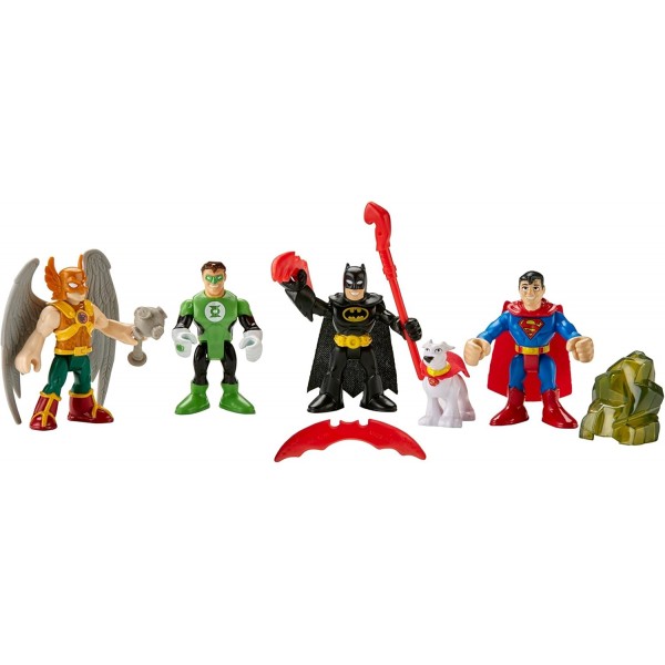 Fisher-Price Imaginext DC 코믹스 슈퍼 프렌즈 히어로 피규어 세트 - 배트맨 - 슈퍼맨 - 호크맨