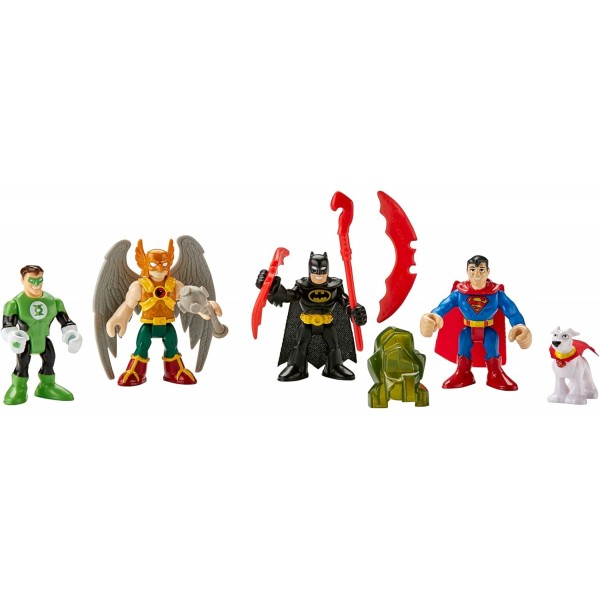 Fisher-Price Imaginext DC 코믹스 슈퍼 프렌즈 히어로 피규어 세트 - 배트맨 - 슈퍼맨 - 호크맨
