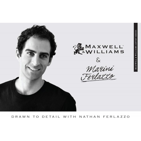 Maxwell & Williams Marini Ferlazzo Birds Fine China Mug with Wedge-Tailed Eagle Design, Gift Boxed, Black/White, 450ml