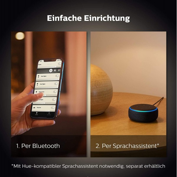 Philips Hue White E27 싱글 팩 1600lm, 따뜻한 백색광, 밝기 조절 가능, 앱을 통해 제어 가능, Amazon Alexa(Echo, Echo Dot)와 호환 가능