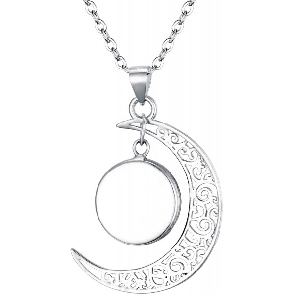 Clearine 925 Sterling Silver 12 Zodiac Constellation Crescent Pendant with Luminous Glass 동전 목걸이 04. 황소자리 (4월 20일 - 5월 20일)