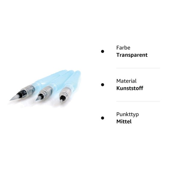 Pentel Aquash Brush FRH, 미세한, 중간 및 큰 팁이 있는 물 탱크용 브러시 3개 세트(포장은 다를 수 있음) 3개(1팩)