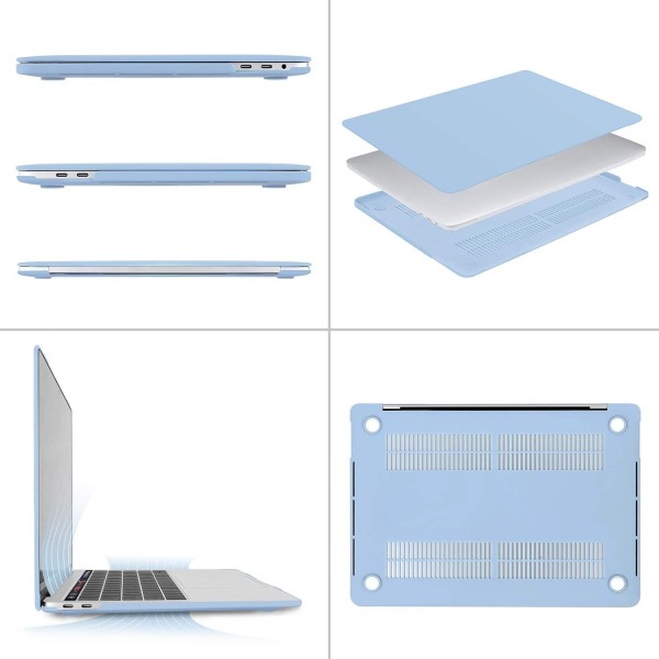 MacBook Pro 13 인치 2023 2022 2021-2016 M2 M1 A2338/A2289/A2251/A2159/A1989/A1706/A1708, 플라스틱 하드 쉘 및 키보드 보호기 및 화면 보호기 및 보관 가방, 에어리 블루와 호환되는 MOSISO 