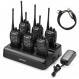 BAOFENG BF-888S 성인용 워키토키 6개, 장거리 양방향 라디오, 1500mAh 16 채널, 라디오 6개 이어폰 6개 6방향 충전기 1개 케이블 1개