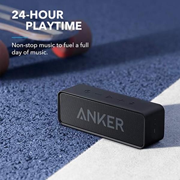 Anker 업그레이드, IPX5 방수, 스테레오 사운드, 24시간 재생, 공식 여행 케이스가 포함된 휴대용 무선 스피커 번들을 갖춘 Soundcore Bluetooth 스피커