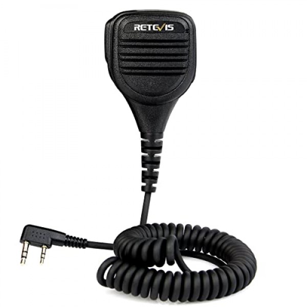 Retevis RB89 숄더 스피커 마이크, 3.5mm 오디오 잭, 워키 토키 스피커 마이크 호환 RT22 RT68 RT21 RB26 RT86 Baofeng BF-F8HP UV-5R UV-5G Plus 5RM Samcom Arcshell(1 팩)