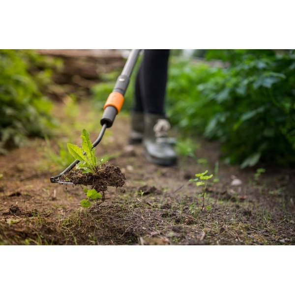 Fiskars QuikFit Hoe 3 functions, Tool Head, 폭: 13 cm, 스틸, 블랙/오렌지, 1000682