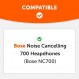 WC Wicked Cushions Bose 700 소음 제거 헤드폰(NC700)용 교체용 이어 패드 업그레이드 - 더 부드러운 PU 가죽, 고급스러운 메모리 폼, 추가된 두께, 추가 내구성 | 실버 실버