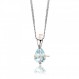 OROVI Jewellery 여성용 목걸이 화이트 골드 와 눈물방울 펜던트 보석 / 탄생석 3월 블루 아쿠아마린 체인 9 캐럿(375) 금, 금, 아쿠아마린