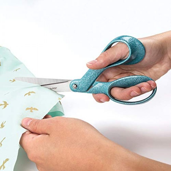 Fiskars 프리미어 8인치 벤트 스파클 가위 타이드 블루