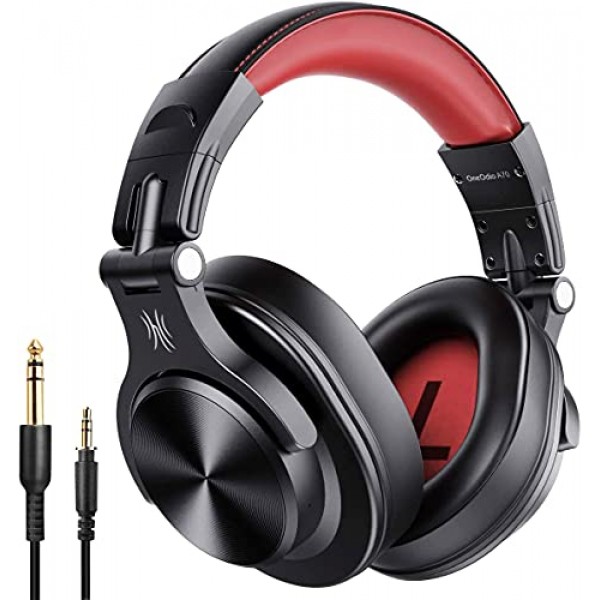 OneOdio A70 Bluetooth 오버이어 헤드폰, 무선 헤드폰, 72H 재생 시간, 고해상도, 스튜디오 모니터 및 믹싱 DJ 기타 앰프용 3.5mm/6.35mm 유선 오디오 잭, 컴퓨터 노트북 PC 태블릿 -