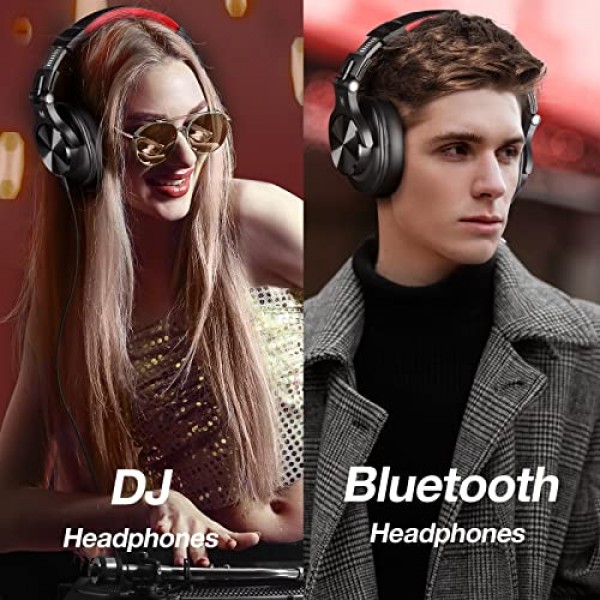 OneOdio A70 Bluetooth 오버이어 헤드폰, 무선 헤드폰, 72H 재생 시간, 고해상도, 스튜디오 모니터 및 믹싱 DJ 기타 앰프용 3.5mm/6.35mm 유선 오디오 잭, 컴퓨터 노트북 PC 태블릿 -