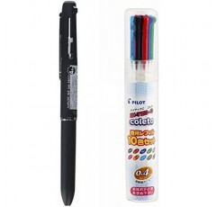 파일럿 멀티펜 바디 하이텍-C 콜레토 1000 블랙바디(LHKC-1SC-B)+0.4mm 리필 10색세트(LHKRF-1SC4-10C)