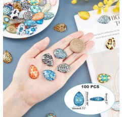 PandaHall 유리 카보 숑 쥬얼리 용 반원형 Scrapbooking Crafts 10x4mm 200pcs 25x18x5mm Colore Misto D 혼합 색상 D 25x18x5mm