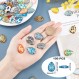 PandaHall 유리 카보 숑 쥬얼리 용 반원형 Scrapbooking Crafts 10x4mm 200pcs 25x18x5mm Colore Misto D 혼합 색상 D 25x18x5mm