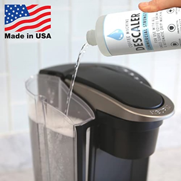 디스케일러 및 클리너(12개 용도) - MADE IN USA - Keurig Brewers, Nespresso, Delonghi, Breville 및 모든 커피 메이커 및 에스프레소 머신용 스케일 제거 솔루션