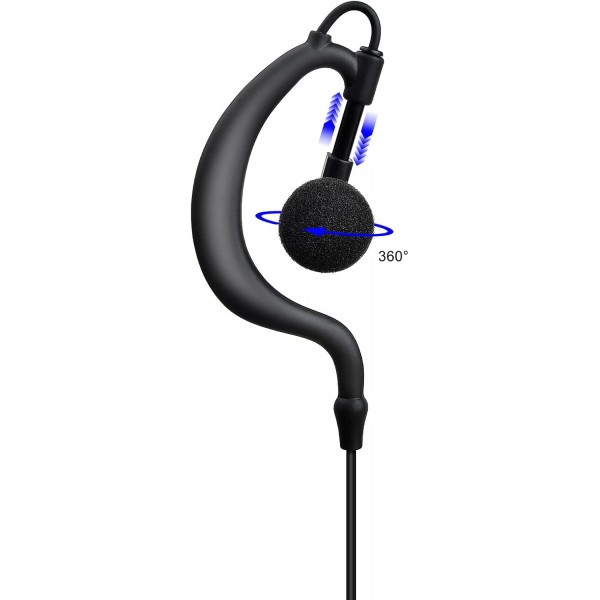 HYS G-Form 보안 마이크가있는 양방향 라디오 헤드셋 Motorola DP1400 CP040 Hyera Minland G15/G18 2 핀 워키 토키와 호환되는 PTT 헤드폰