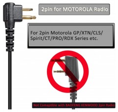 HYS G-Form 보안 마이크가있는 양방향 라디오 헤드셋 Motorola DP1400 CP040 Hyera Minland G15/G18 2 핀 워키 토키와 호환되는 PTT 헤드폰