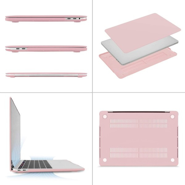 MOSISO 케이스 호환 MacBook Pro 13 인치 2023 2022 2021 2020-2016 M2 M1 A2338 A2251 A2289 A2159 A1989 A1708 A1706 터치 바, 플라스틱 하드 케이스 및 키보드 커버, 로즈 쿼츠 포함/미포함