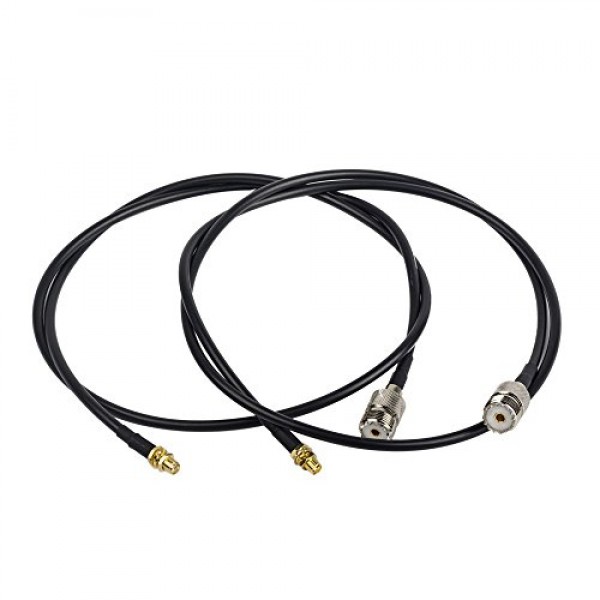 UHF SO-239 암 커넥터 어댑터에 2pcs SMA 암, Wouxun, Baofeng, Quashing, Linton 용 36inch/91cm/3ft 휴대용 안테나 케이블