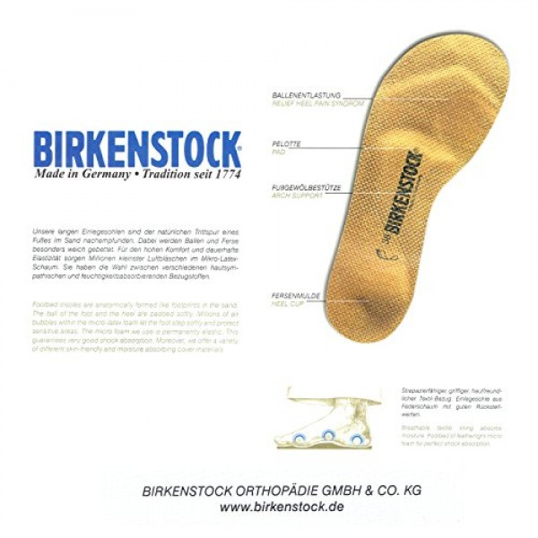 Birkenstock은 일반 깔창 크기 40.0 M EU를 갖춘 x in x의 Einlagen 액세서리를 제공합니다.